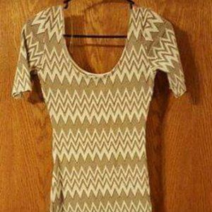 Jr XS Short Dress Chevron Neutral Colors